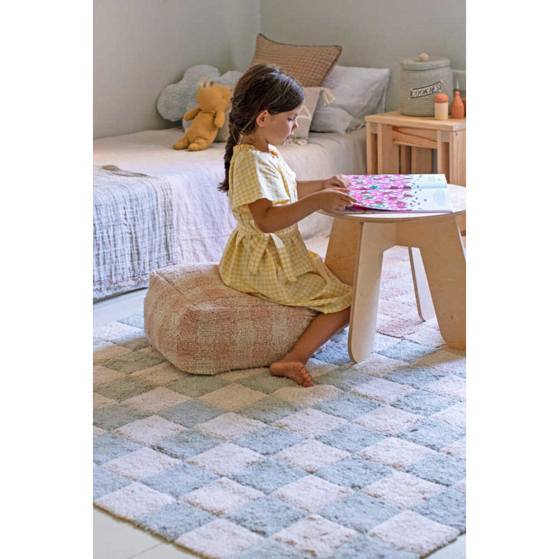 Washable Rug Tiles Blue Sage, Rectangle 4' x 5'3"