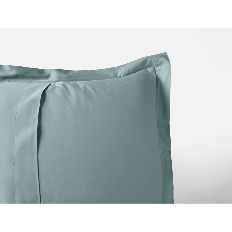 Taie décorative raffinée en percale biologique, Bleu pacifique, Très grand lit