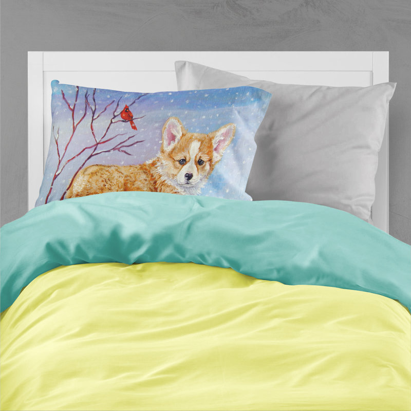  Taie d'oreiller Corgi Pup Snow Cardinal