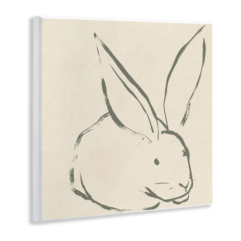 «Simple Rabbit Outline Wall Art» par June Erica Vess