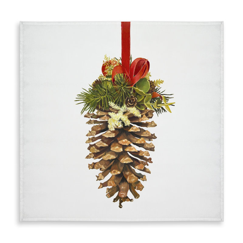 Christmas Pine Cone Tablecloth | Rustic Indoor/Outdoor Decor