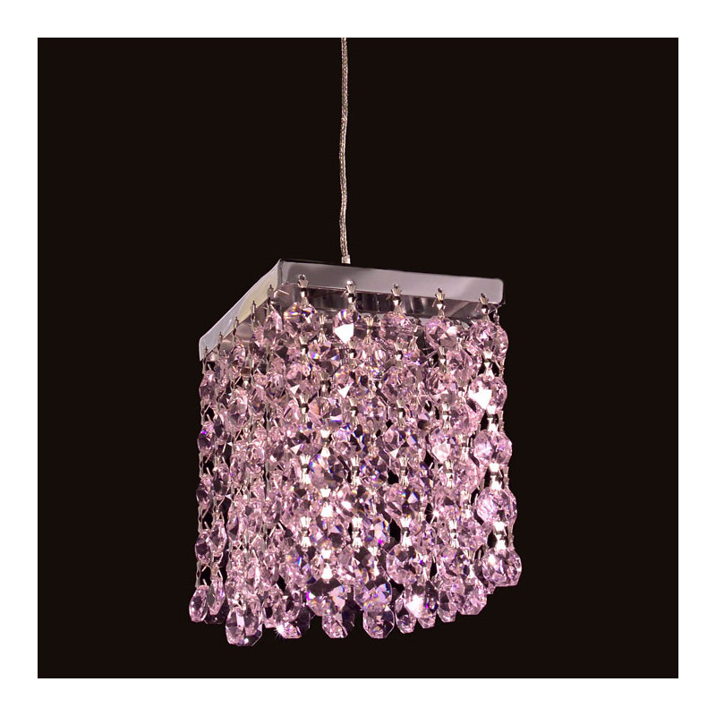 Luminaire suspendu carré 1 lumières Bedazzle, Rose