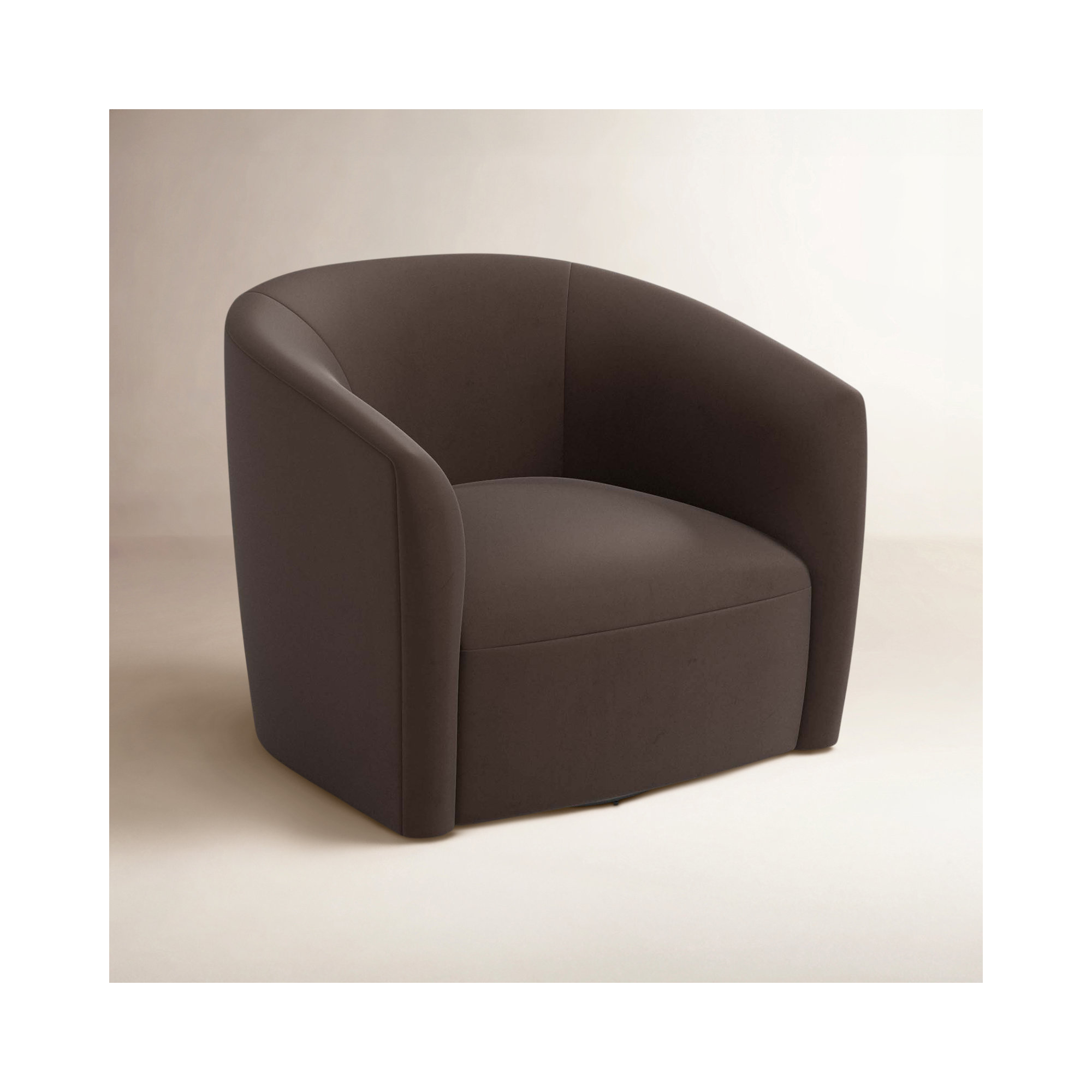 Marita 32" Barrel Chair, Classic Chocolate Velvet