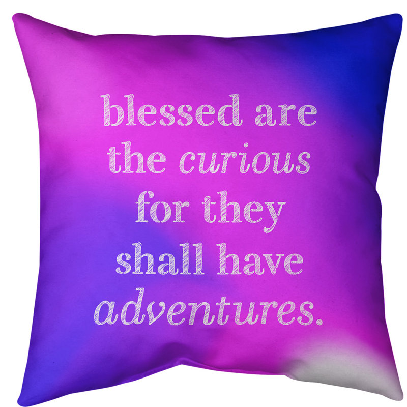 Coussin de sol curiosité inspirant, Bleu / fuchsia, 40 po x 40 po