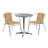 DuJuan 31.5'' Round Aluminum Indoor-Outdoor Table Set with 2 Rattan Chairs-24678267-95054460