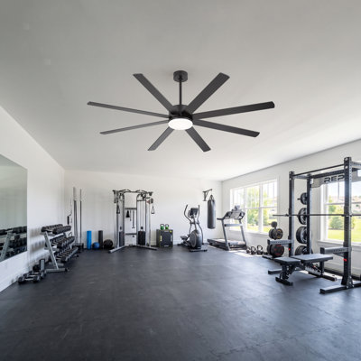 Grand ventilateur de plafond 72 po avec lumière et télécommande, moteur CC réversible silencieux à 6 vitesses, DEL 3CCT, ventilateur moderne à 8 pales pour le salon et la grande pièce