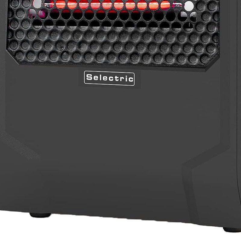 Black Compact Infrared Quartz Electric Space Heater with Digital Display and Remote Control