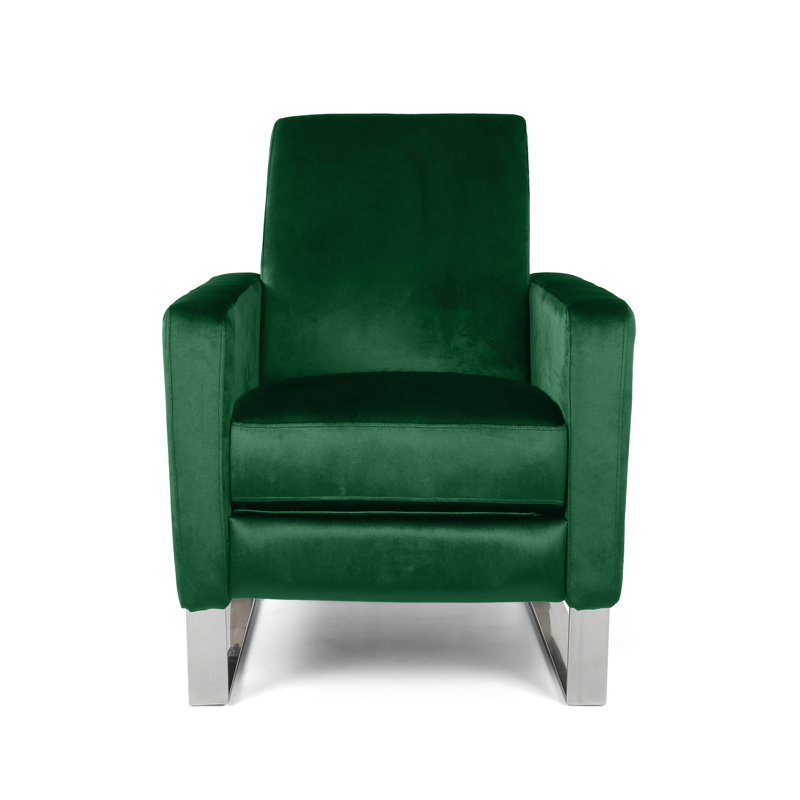 Fauteuil inclinable manuel Cesilie, Velours, Émeraude
