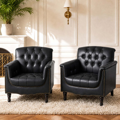 Enoks Tufted Leather Armchair
