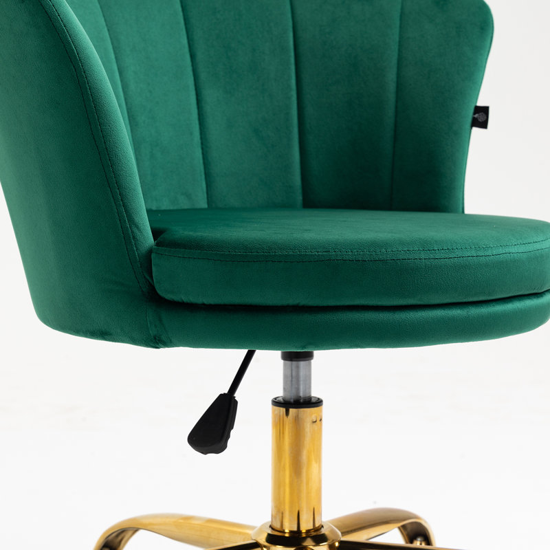 Shetler Velvet Office Chair, Green