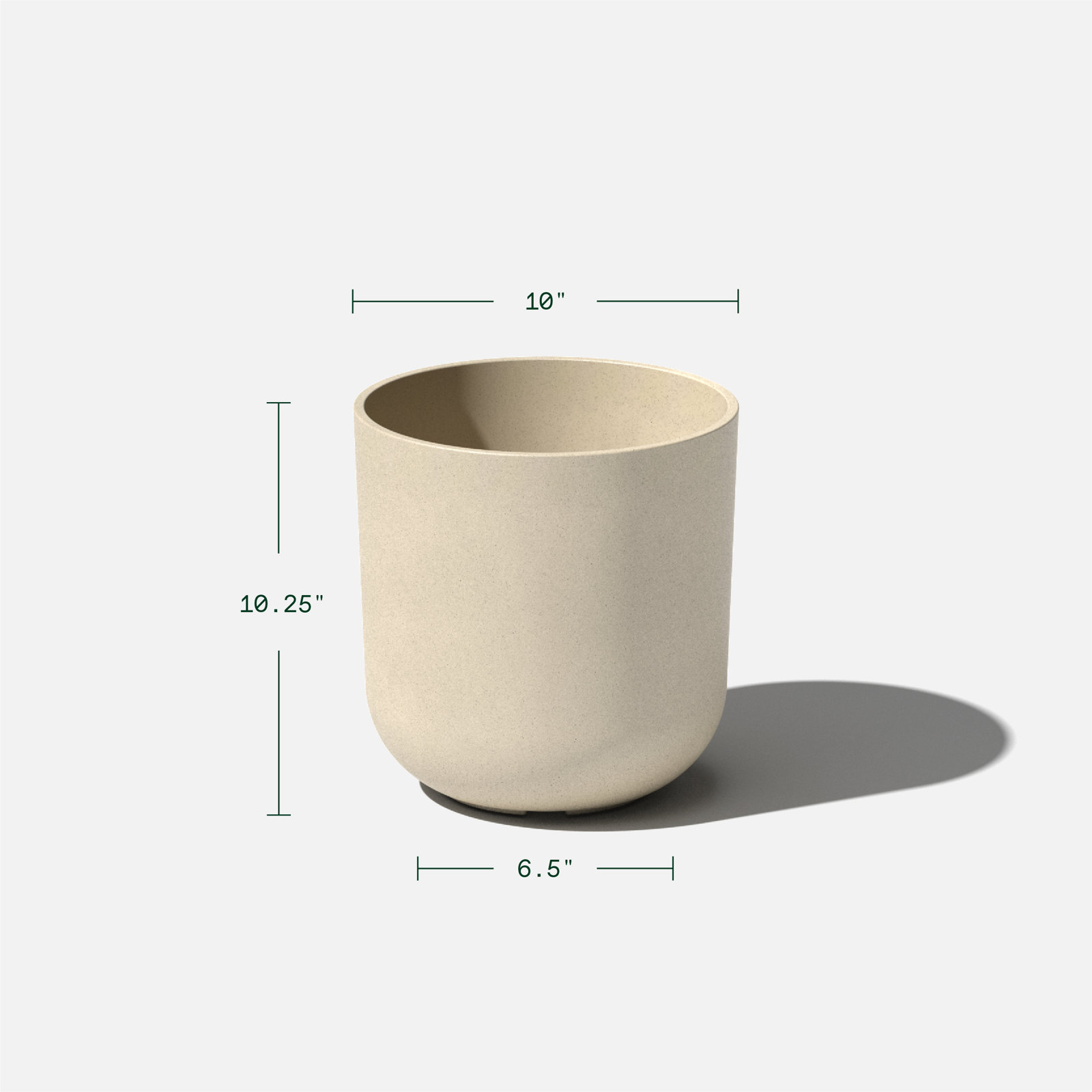 Mason Series Kona Planter, 1, 10.25" H x 10" W x 10" D, Sand