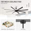 Ventilateur de plafond noir de 100 pouces avec télécommande, grand ventilateur de plafond sans lumière