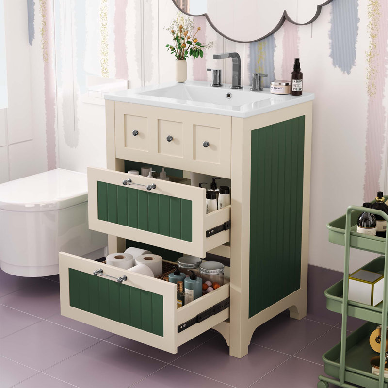 Meuble-lavabo 24 po avec lavabo en céramique
