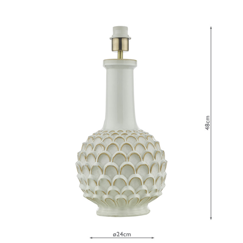 Edlyn Table Lamp Reactive Glaze Base Only, White