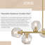 Luminaire suspendu en verre 39 "Mid Century-929621407
