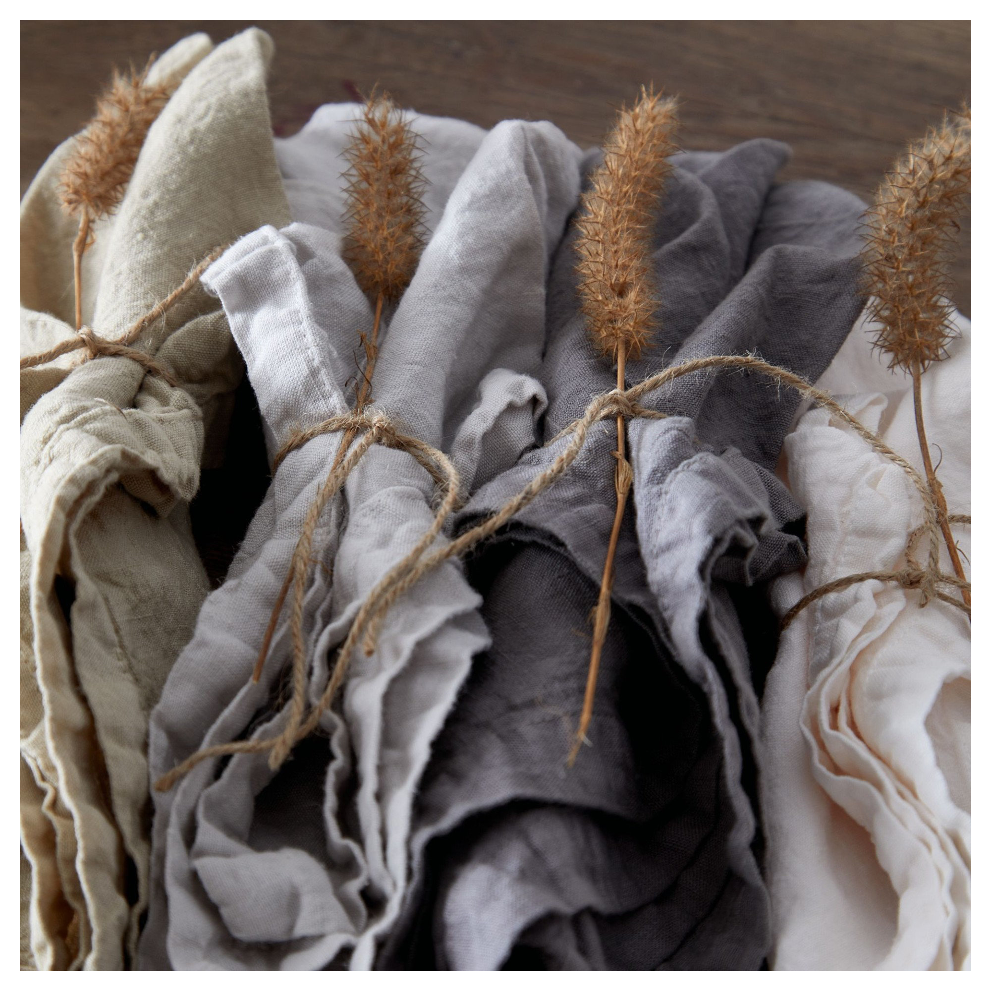 Napkin 100% Linen Maria, Cloud Gray