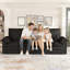 Modern Oversize Sofa 265cm Corduroy Sofa with 4 Seats No Tool Assembly Multi-Layered Cushion-1550133843