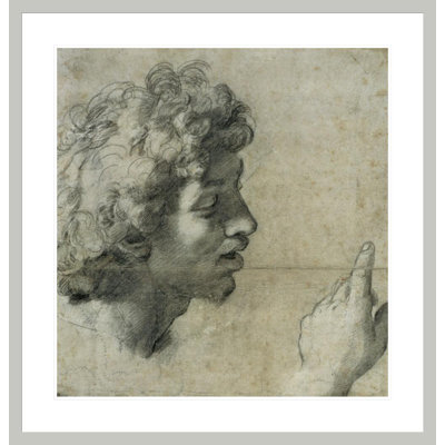 Study for the Head and Hand of an Apostle by Raphael -Framed Giclee Print