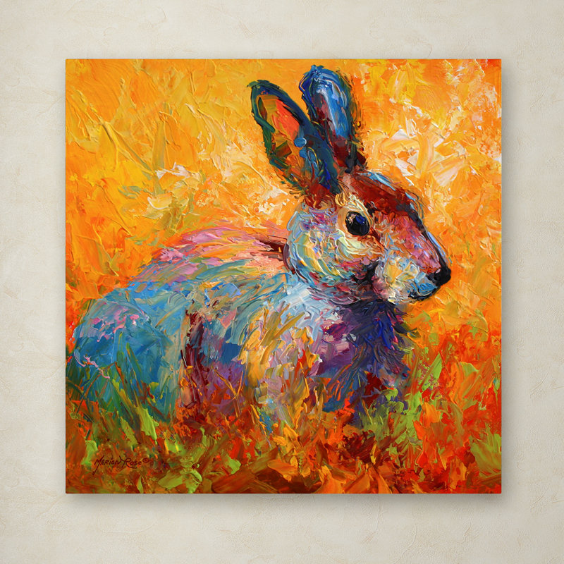 Lapin IV - imprimé, H 14 po x l 14 po x P 2 po, Toile tendue