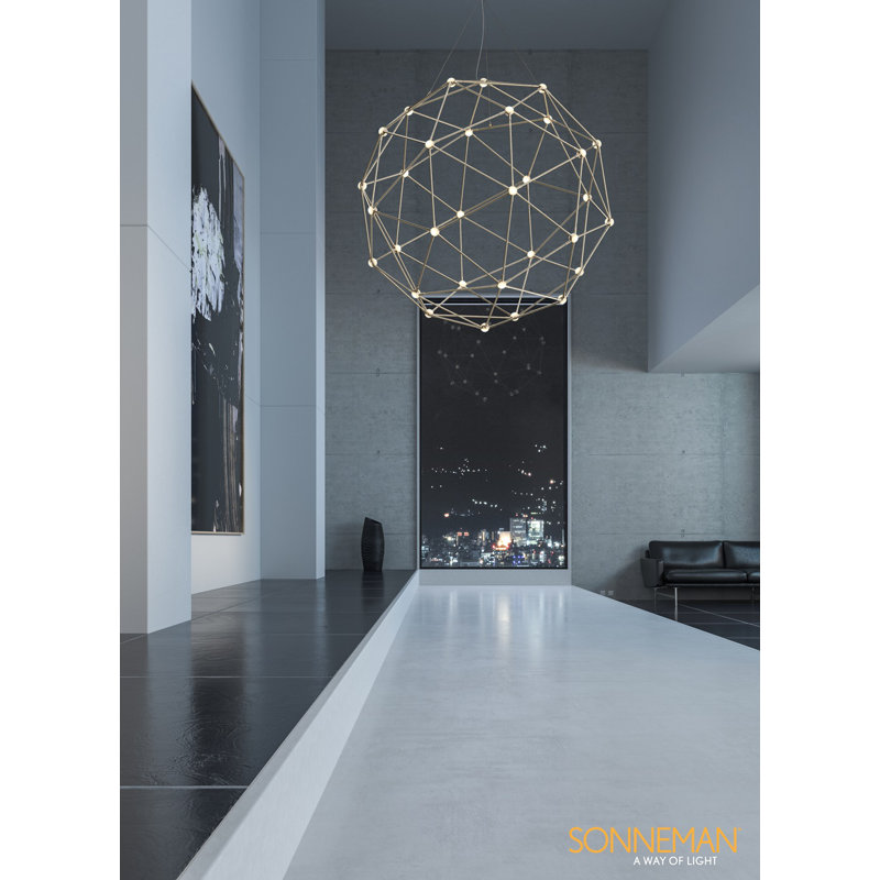 Constellation 40 - Light LED Chandelier, Satin Nickel 