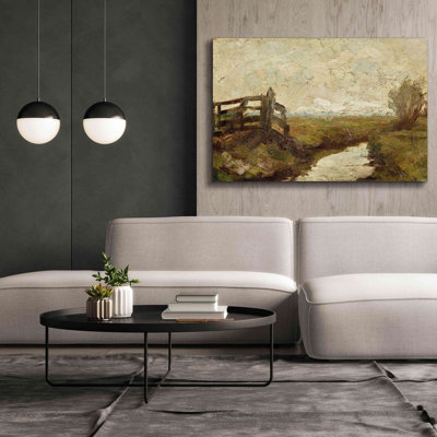 'Irrigation Ditch with Wood Gate at Left, 1894-1895' by Piet Mondrian, Giclee Canvas Wall Art