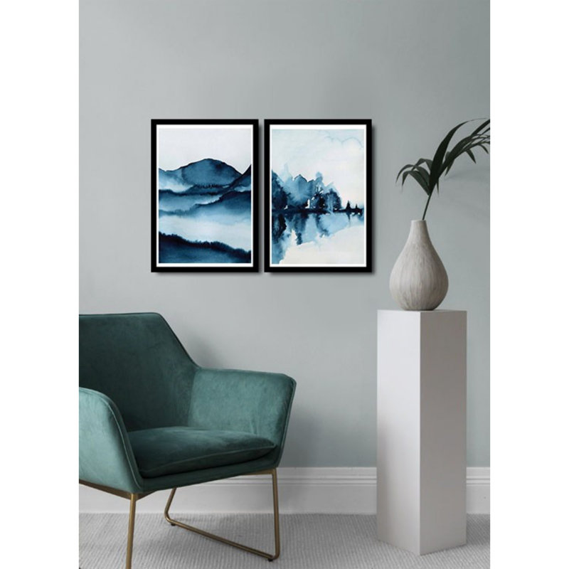 Élégantes peintures décoratives en panneau de fibres à densité moyenne (2 pièces), 14,2 po x 20,1 po chacune | 100% panneau de fibres à densité moyenne durable avec une épaisseur de 0,1 pouce, cadre en PVC élégant avec une épaisseur de 0,9 pouce | Parfait pour la décoration de la maison ou du bureau, art accrocheur