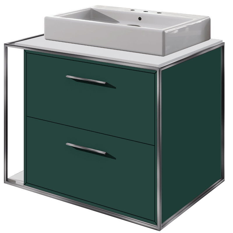 Aquagrande 13.25 in. L Bathroom Sink, 3 Hole - 8" Centers