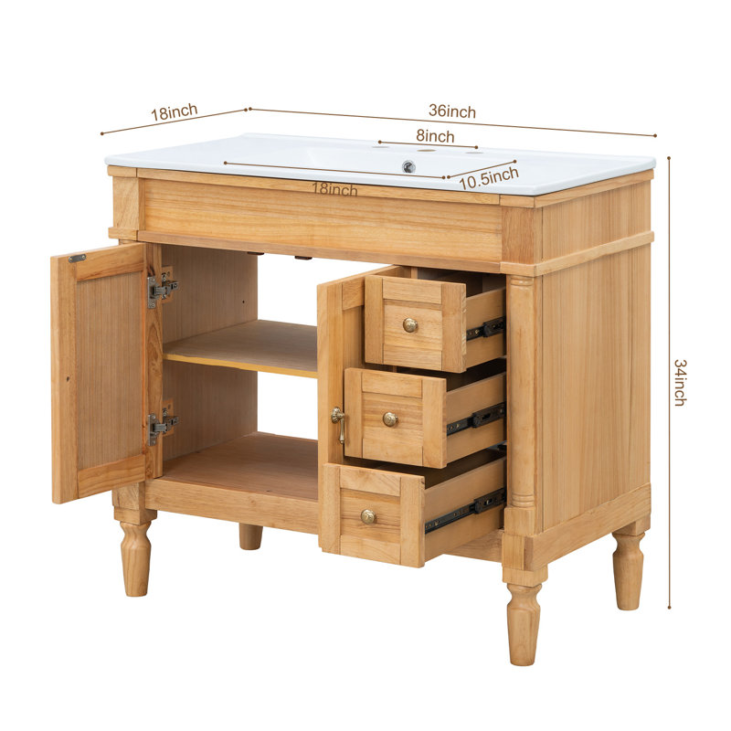 Meuble-lavabo 36 po avec lavabo en céramique