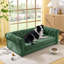 Élégant lit pour animaux de compagnie rectangulaire pour chiens grands et surdimensionnés, canapé-lit surélevé durable, canapé pour chien confortable, canapé pour chien en tissu de lin moderne et tendance - Vert olive-1395296328