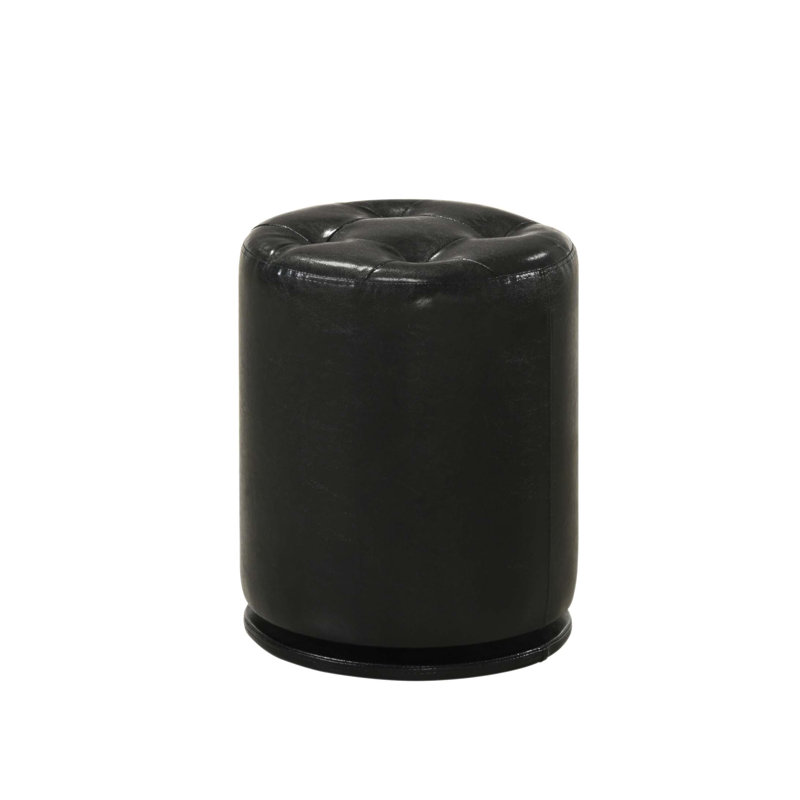 Tabouret de coiffeuse pivotant rembourré Glam, Noir
