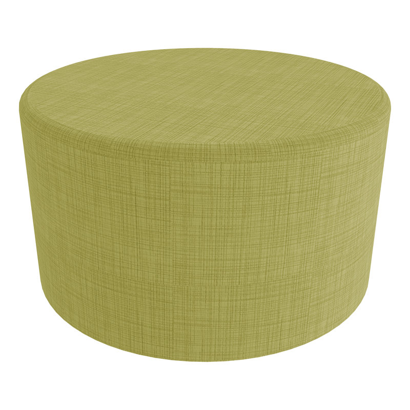 Grand tabouret cylindrique structuré en savoir plus, H 18 po x l 32,5 po x P 32,5 po, Quadrillé vert, Non