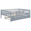 Lit de jour double avec couchette et barrière de sécurité grise - Créez un espace de repos confortable et confortable pour la chambre à coucher-158667674-158667679