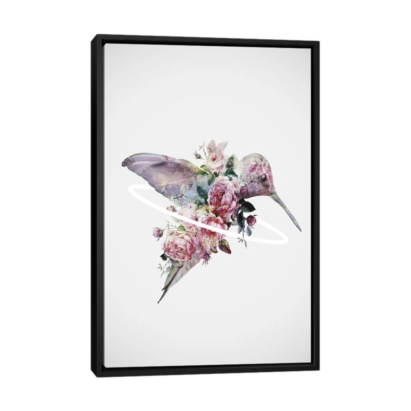 «Kolibri» par Daniel Taylor - impression d'art graphique, Toile avec cadre noir, Aucun mat, H 40 po x l 26 po x P 1,5 po