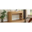 Console de style Mid-Century rétro, 3 tiroirs, niche de pied de table, aspect grain de bois naturel, assemblage facile, convient aux vestibules avec lattes rondes, appareils de construction, basculeurs, salon