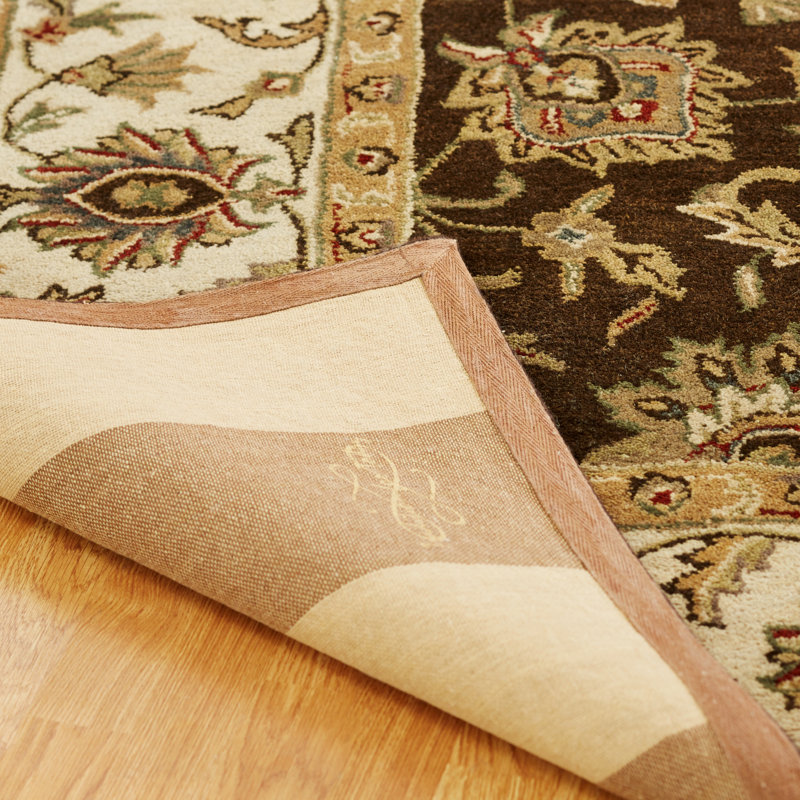 Wool Oriental Area Rug in Brown, Round 8'