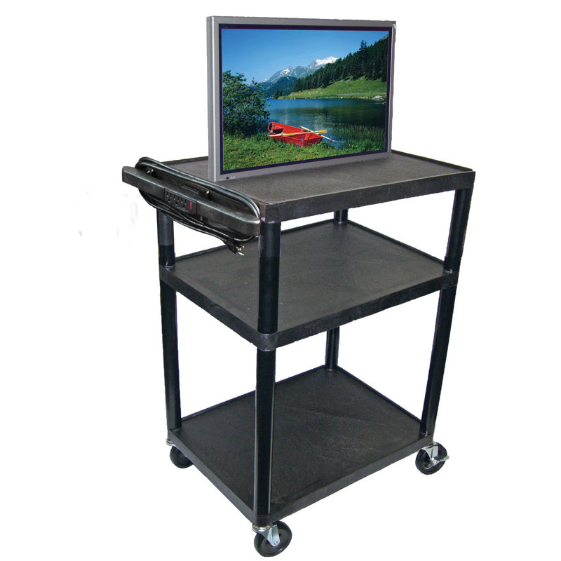 Tuffy High Low Priced Open Shelf Table AV Cart with Electric