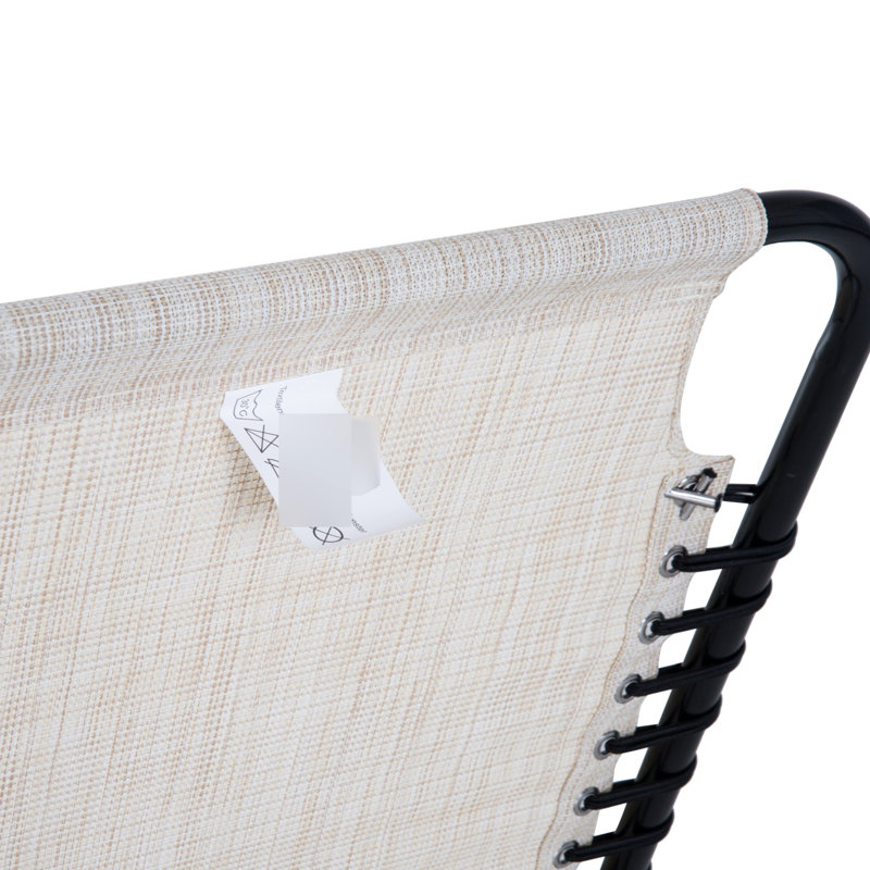 Foldable Sun Chair - 4 , Breathable Mesh, Cream White For Outdoor, Patio, Yard Beach Lounge Reclining Back, Foldable, Mesh Outdoor