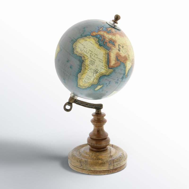 Globe terrestre en plastique brun Minturn