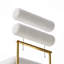 Ensemble de deux chaises de salle à manger blanches en tissu Teddy, chaises de salle à manger rembourrées et épaisses circulaires pour la cuisine et la maison