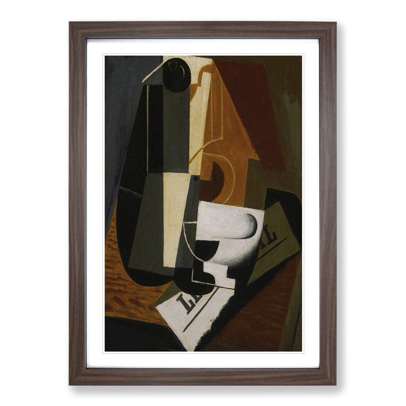 Coffeepot by Juan Gris - Picture Frame Graphic Art, Walnut Framed, 65cm H x 48cm W x 2cm D