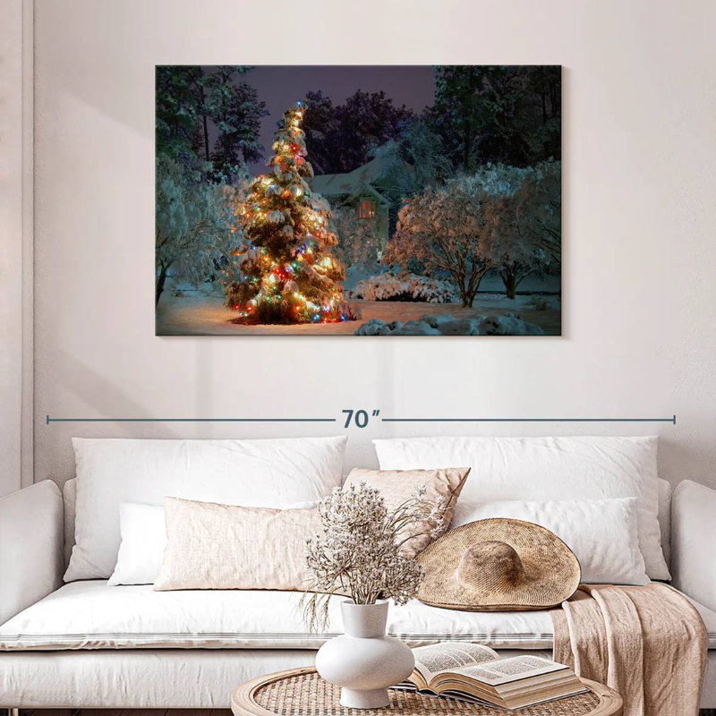 Arbre illuminé, H 30 po x l 45 po