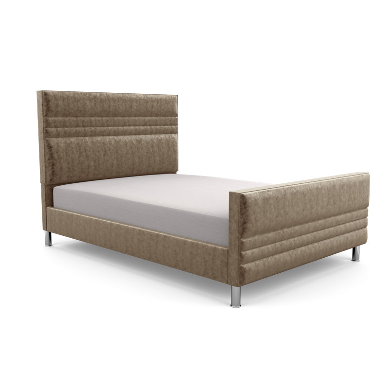 Upholstered Bed, Small Single (2'6), Crushed Velvet, Truffle