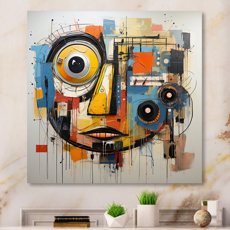 Pop Art Modern Robot IV - reproduction abstraite sur métal, H 23 po x l 23 po x P 1 po