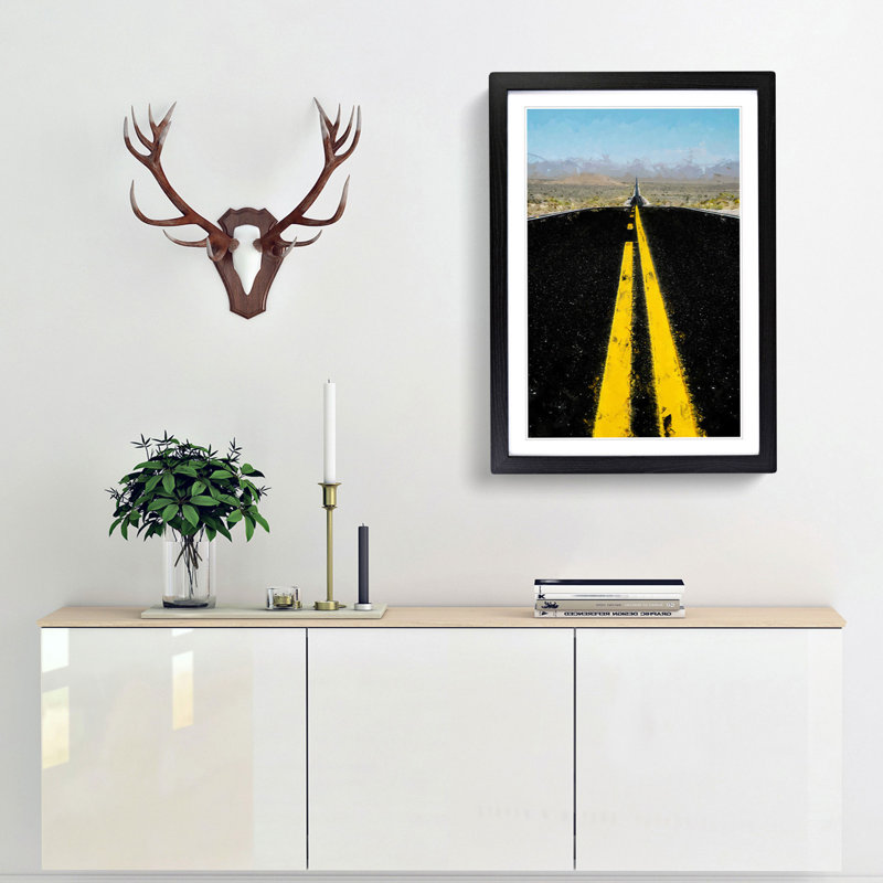 Horizon of Nevada in Abstract - Picture Frame Graphic Art Print, 36cm H x 27cm W x 2cm D, Black Framed