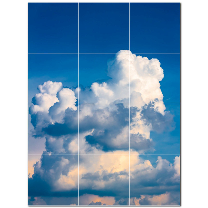 Murale en céramique satinée 8 po x 8 po Clouds Photo