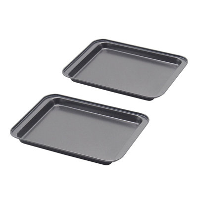 Little Small Baking Sheets Nonstick Set Of 2 (9.5Inch X 7.1Inch) 8 Inch Nonstick Baking Toaster Oven Tray Cookie Sheets, 1 Or 2 Person Household