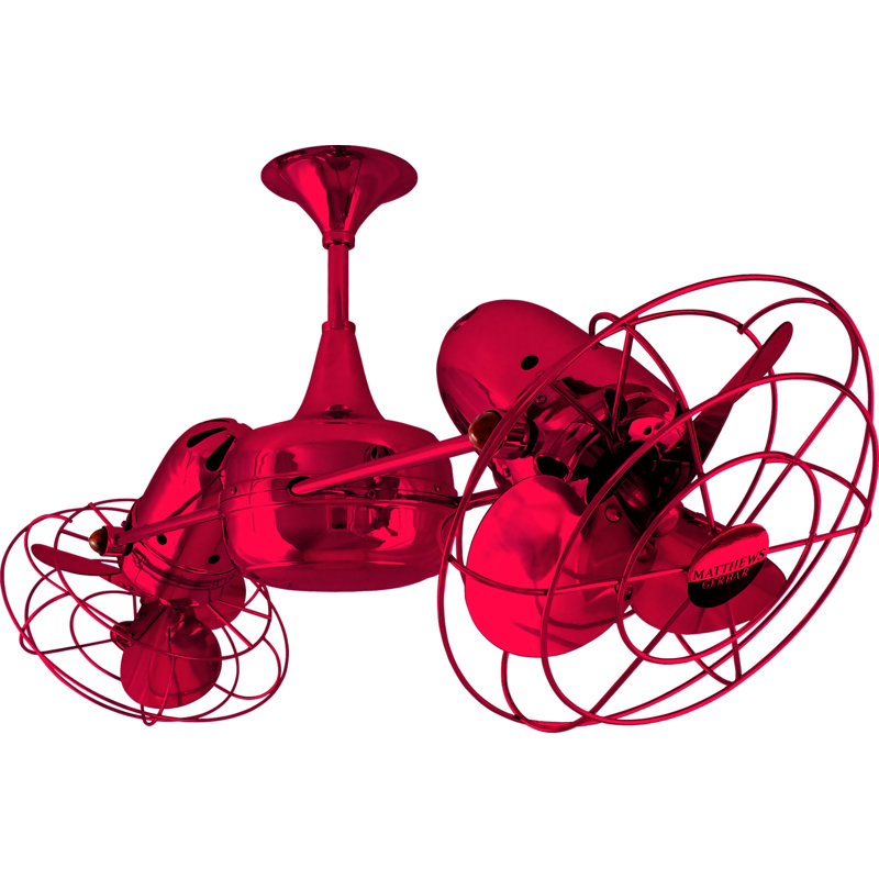 36" Duplo-Dinamico 6 Blade Ceiling Fan, Rubi, 36" Wide