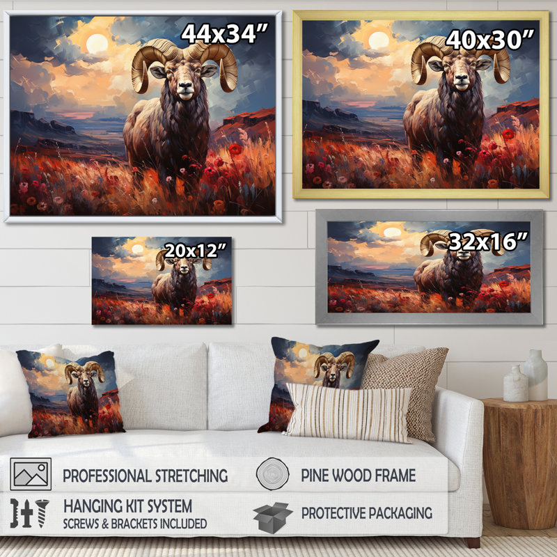 Bevyn Native American Art Pairies Spirit Framed On Canvas Print, Cadre flottant noir, H 16 po x l 32 po x P 1 po