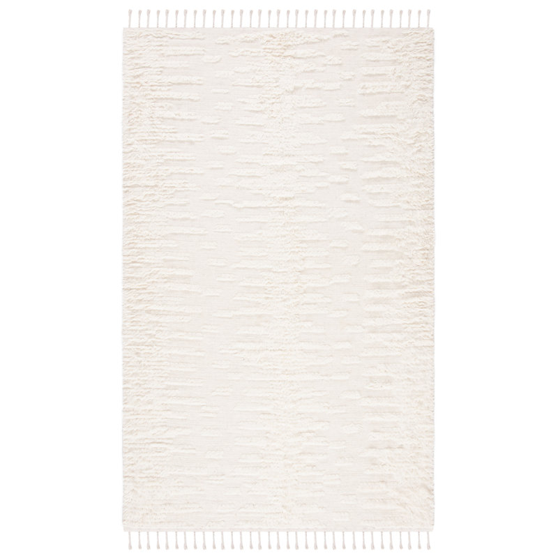Tapis beige en laine tissé à la main et à plat Aitkin, Rectangle 9 pi x 12 pi