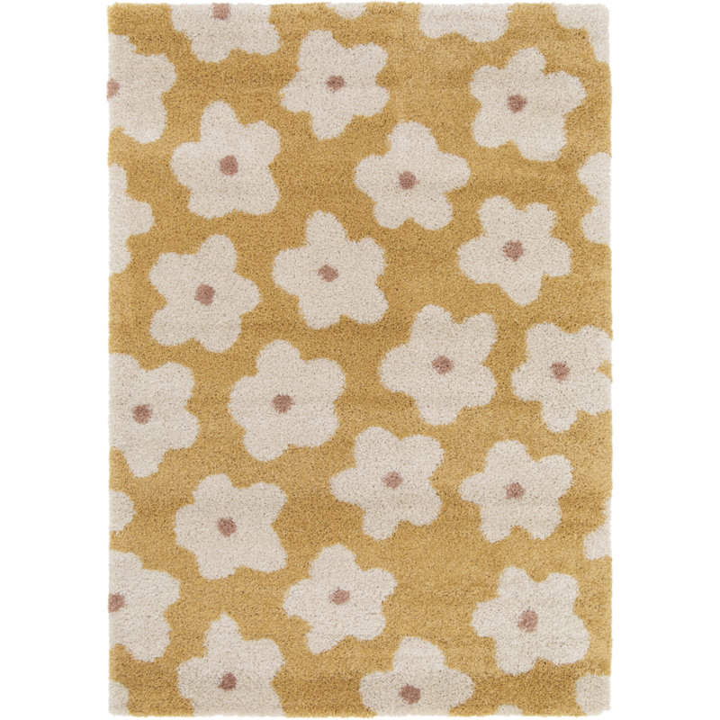 Debrina Floral Shag Area Rug, Rectangle 120 x 170 cm